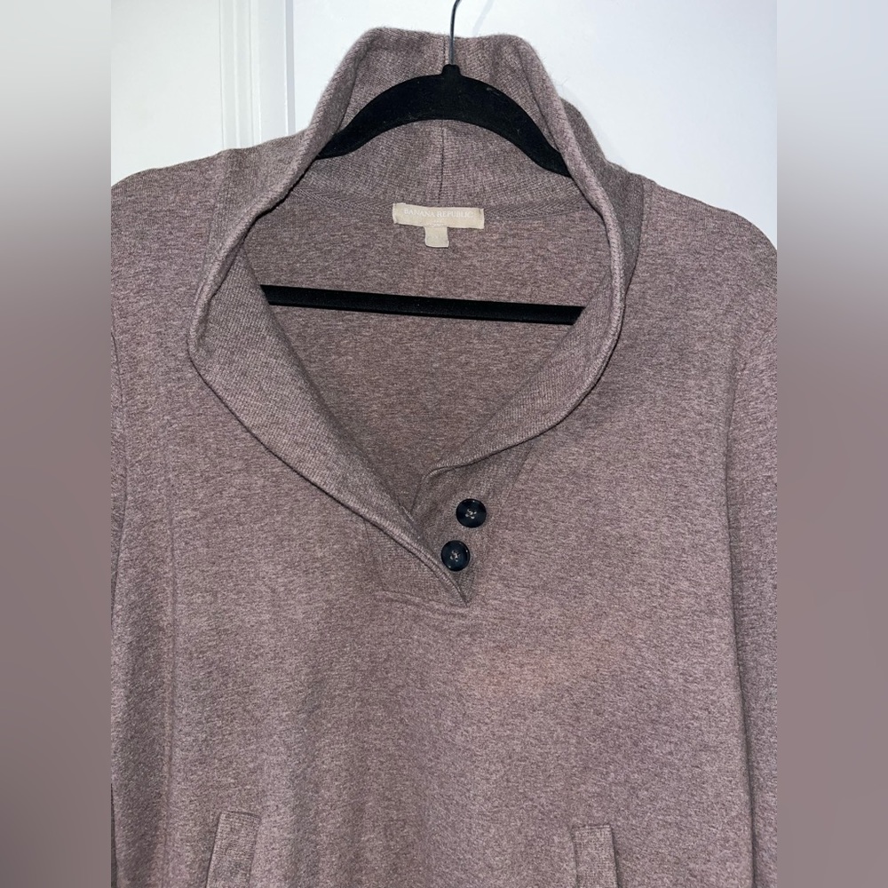 Banana Republic Womens Brown Long Sleeve Shawl Collar Pullover Size Large - Picture 7 of 16